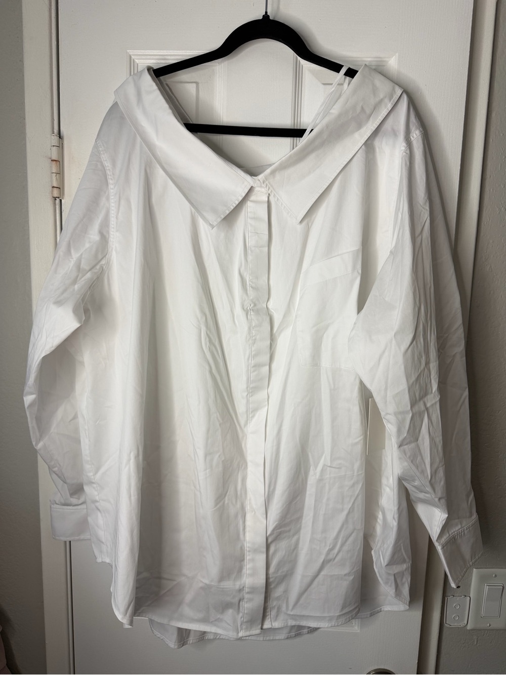 Plus Size Good American off the shoulder Button Up Shirt